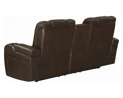 Coaster - Delangelo Power Loveseat With Drop-Down Table in Brown