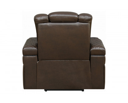 Coaster™ Delangelo Power Recliner With Cup Holders - Brown/Black