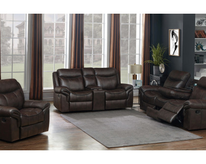 Coaster Sawyer Glider Loveseat with Console - Cocoa