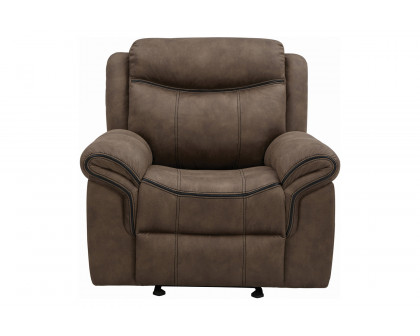 Coaster™ Sawyer Upholstered Glider Recliner - Macchiato