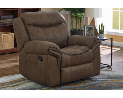 Coaster™ Sawyer Upholstered Glider Recliner - Macchiato