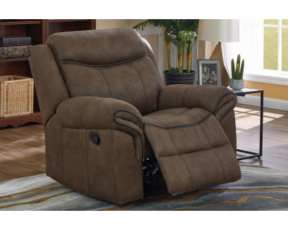 Coaster™ Sawyer Upholstered Glider Recliner - Macchiato