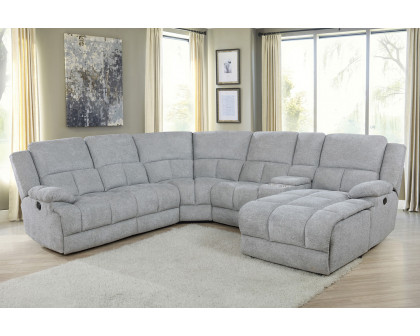 Coaster Belize 6-Piece Pillow Top Arm Motion Sectional - Gray