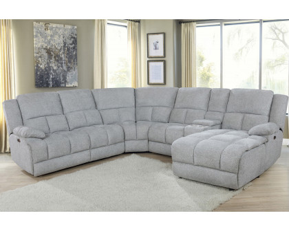 Coaster Belize 6-Piece Pillow Top Arm Motion Sectional - Gray