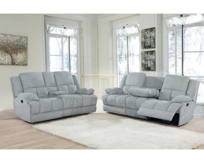 Coaster Waterbury Upholstered Motion Sofa - Gray