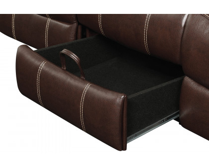 Coaster Myleene Motion Sofa with Drop-Down Table - Chestnut