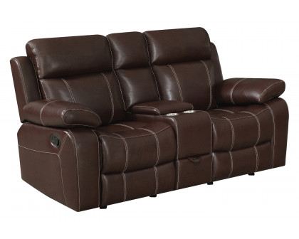 Coaster Myleene Motion Sofa with Drop-Down Table - Chestnut