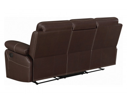 Coaster Myleene Motion Sofa with Drop-Down Table - Chestnut