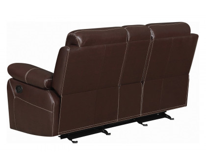 Coaster Myleene Glider Loveseat with Console - Chestnut