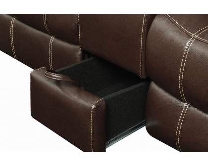 Coaster Myleene Glider Loveseat with Console - Chestnut