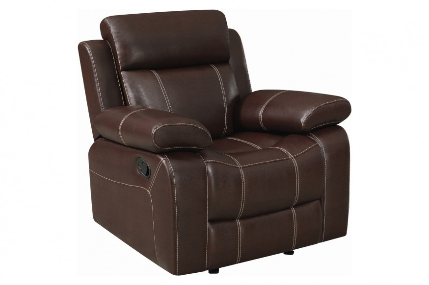 Coaster™ Myleene Pillow Top Arm Glider Recliner - Chestnut