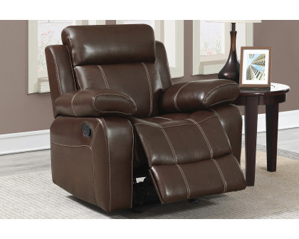 Coaster™ Myleene Pillow Top Arm Glider Recliner - Chestnut