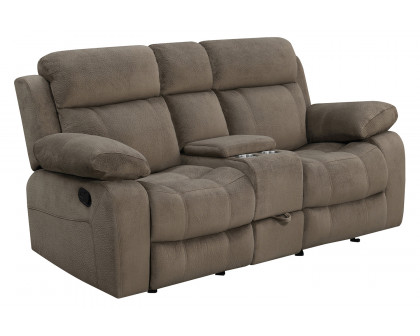 Coaster Myleene Motion Sofa with Drop-Down Table - Mocha