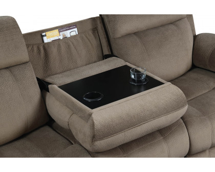 Coaster Myleene Motion Sofa with Drop-Down Table - Mocha