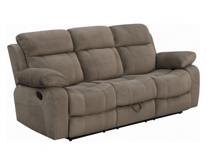 Coaster Myleene Motion Sofa with Drop-Down Table - Mocha