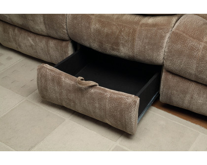 Coaster Myleene Motion Sofa with Drop-Down Table - Mocha