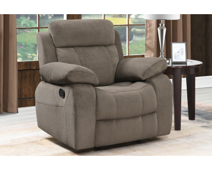 Coaster™ Myleene Pillow Top Arm Glider Recliner - Mocha