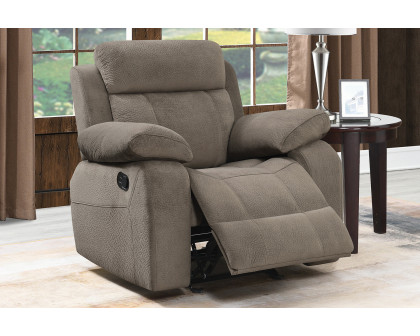 Coaster™ Myleene Pillow Top Arm Glider Recliner - Mocha