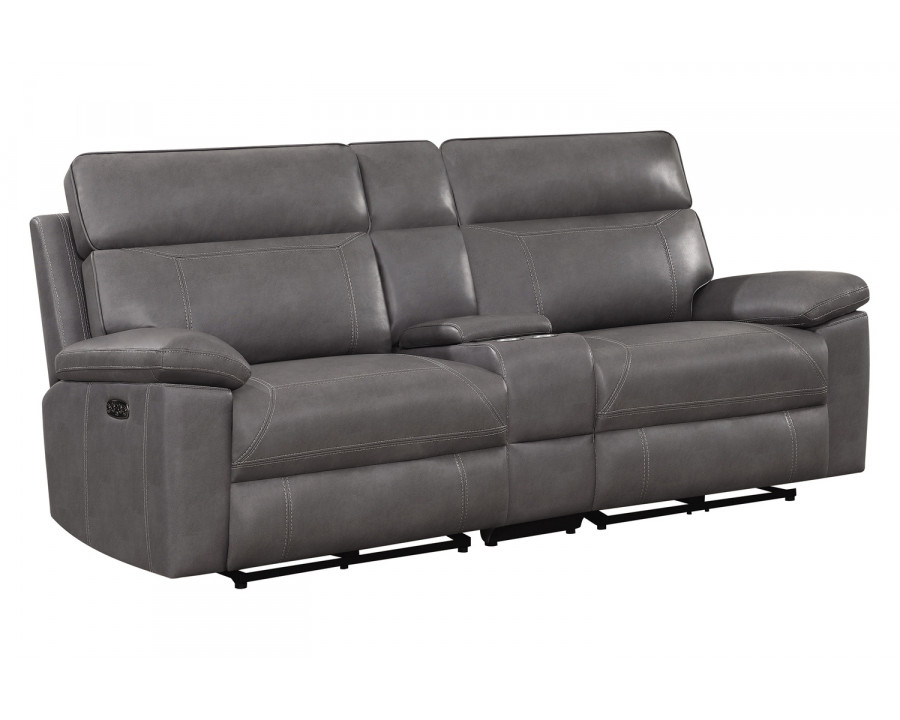 Coaster - Albany Upholstered Power Reclining Seat And Power Headrest Loveseat with Console