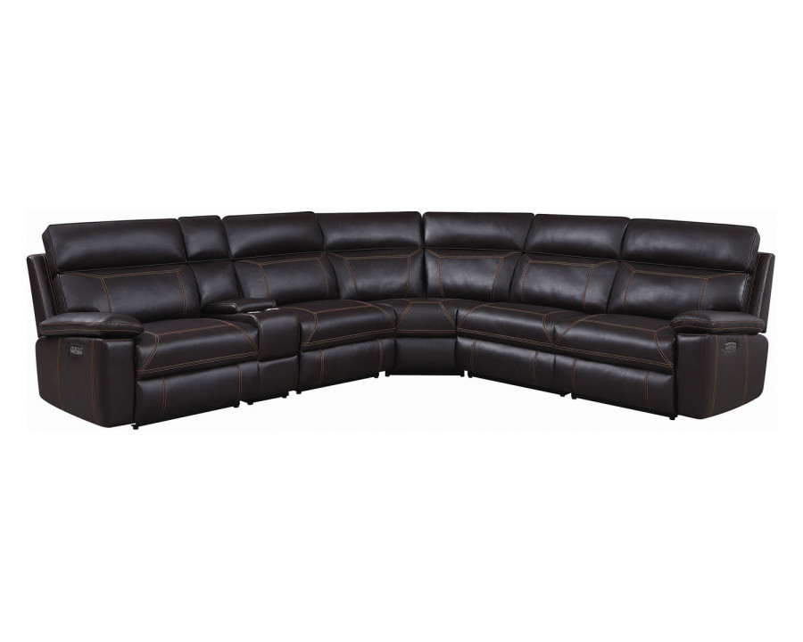 Coaster Albany 6-Piece Power Sectional - Brown