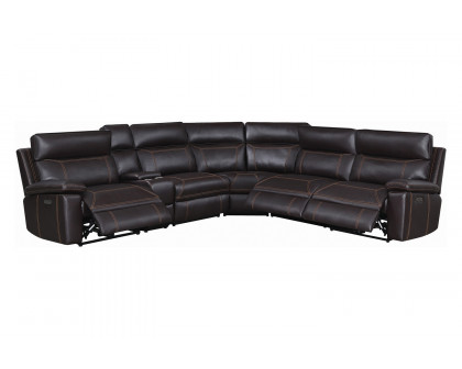 Coaster Albany 6-Piece Power Sectional - Brown