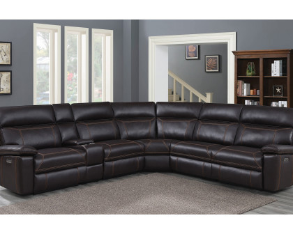 Coaster Albany 6-Piece Power Sectional - Brown