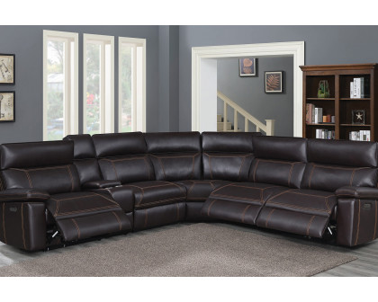 Coaster Albany 6-Piece Power Sectional - Brown