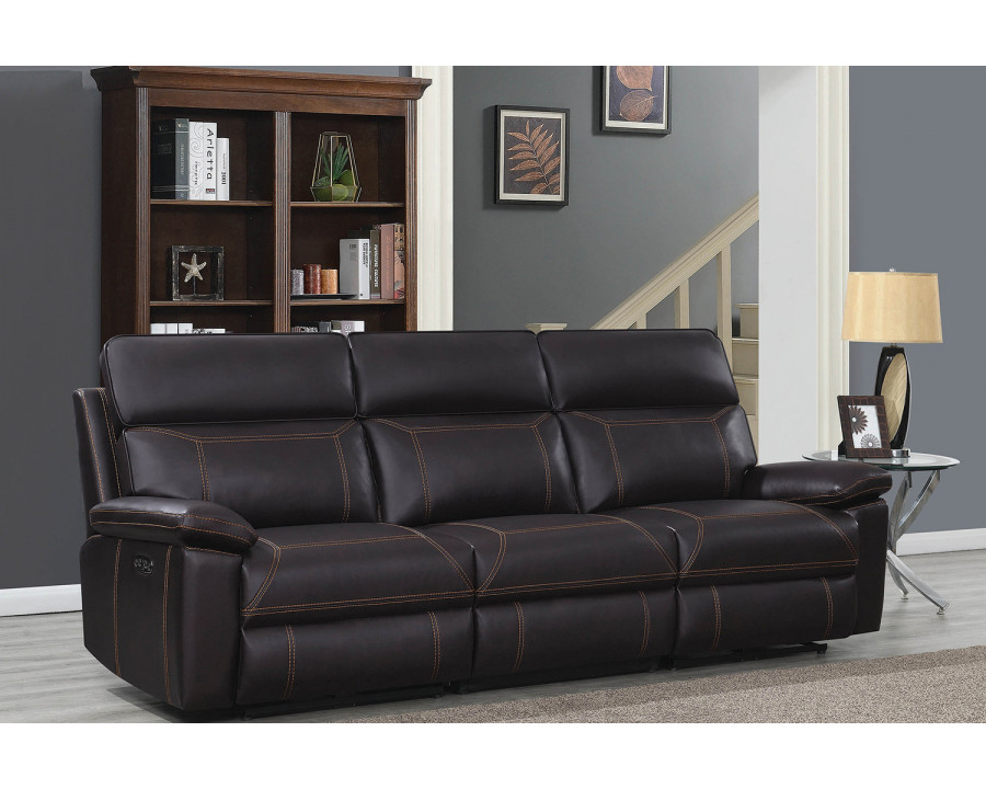 Coaster Albany Upholstered Power Reclining Seat And Power Headrest Sofa - Brown