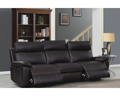 Coaster Albany Upholstered Power Reclining Seat And Power Headrest Sofa - Brown