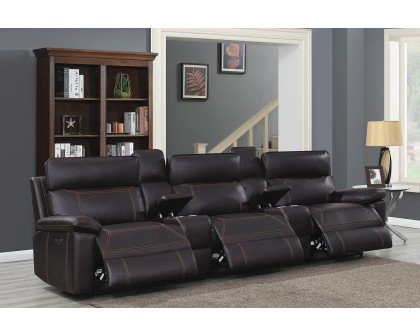 Coaster Albany Upholstered Power Reclining Seat And Power Headrest Home Theater - Brown