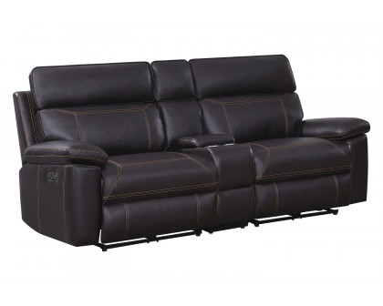 Coaster - Albany Upholstered Power Reclining Seat And Power Headrest Loveseat with Console