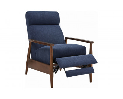 Coaster™ Upholstered Push-Back Recliner - Navy Blue