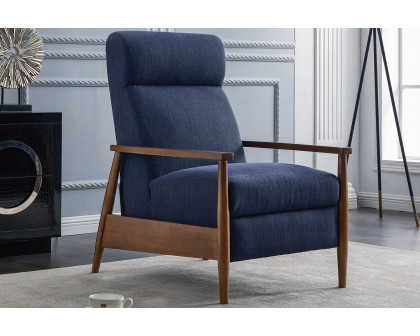 Coaster™ Upholstered Push-Back Recliner - Navy Blue