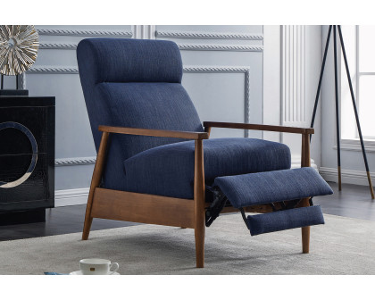 Coaster™ Upholstered Push-Back Recliner - Navy Blue