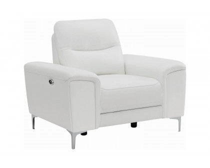 Coaster - Largo Upholstered Power Sofa in White