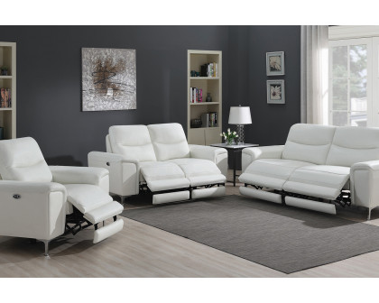 Coaster - Largo Upholstered Power Sofa in White