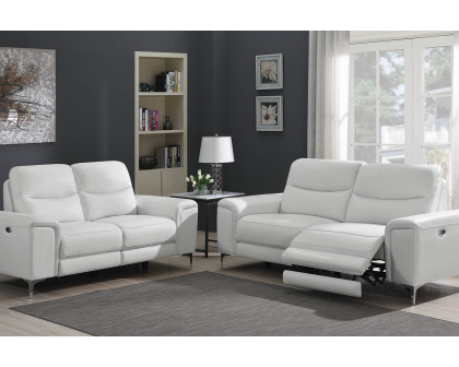 Coaster - Largo Upholstered Power Sofa in White