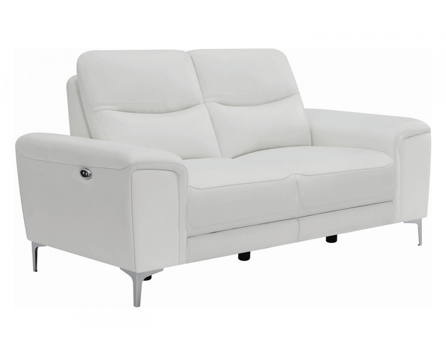 Coaster - Largo Upholstered Power Loveseat in White