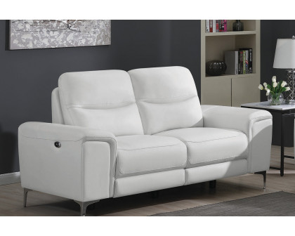 Coaster - Largo Upholstered Power Loveseat in White