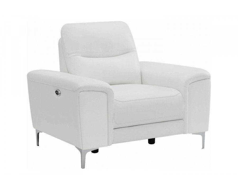 Coaster - Largo Upholstered Power Recliner in White