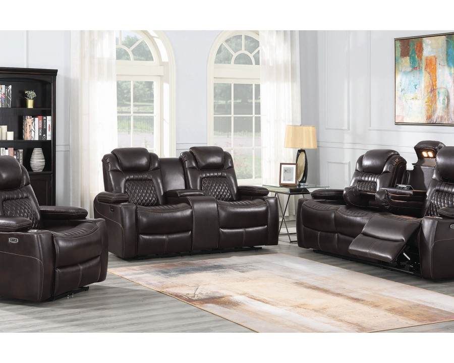 Coaster Korbach 3-Piece Power Living Room Set - Espresso