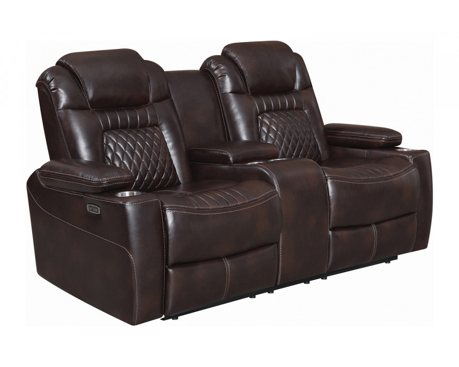 Coaster Korbach Upholstered Power Loveseat - Espresso