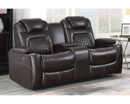 Coaster Korbach Upholstered Power Loveseat - Espresso