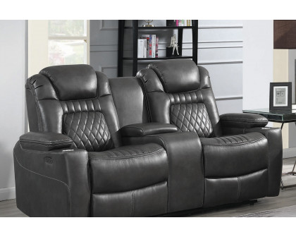 Coaster Korbach Upholstered Power Loveseat - Charcoal