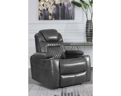 Coaster™ Korbach Upholstered Power Recliner - Charcoal