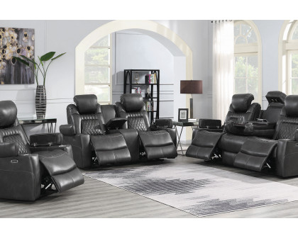 Coaster™ Korbach Upholstered Power Recliner - Charcoal