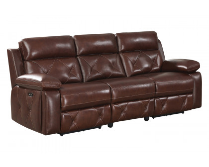 Coaster - Chester Upholstered Power Reclining Seat And Power Headrest Sofa in Chocolate