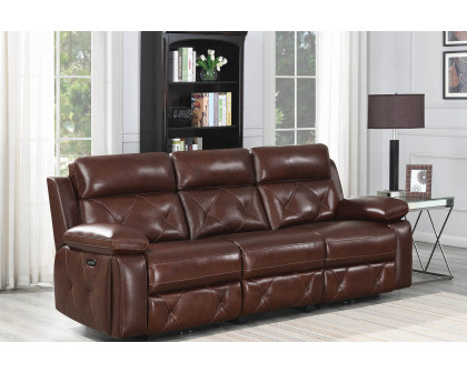 Coaster - Chester Upholstered Power Reclining Seat And Power Headrest Sofa in Chocolate