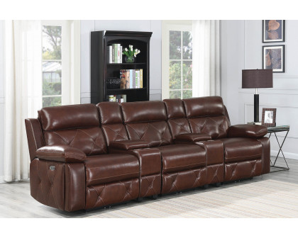 Coaster - Chester Upholstered Power Reclining Seat And Power Headrest Sofa in Chocolate