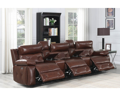 Coaster - Chester Upholstered Power Reclining Seat And Power Headrest Sofa in Chocolate